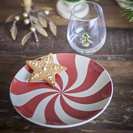 Yule Stoneware Christmas Side Plate - Red