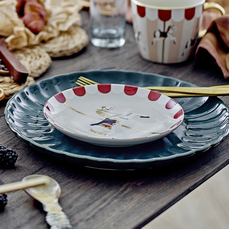 Merry-go-round Stoneware Christmas Plates Set of 2 - Multi