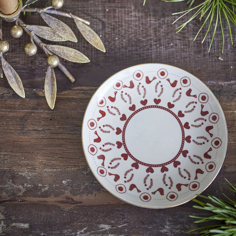 Jolly Stoneware Christmas Plate - Multi