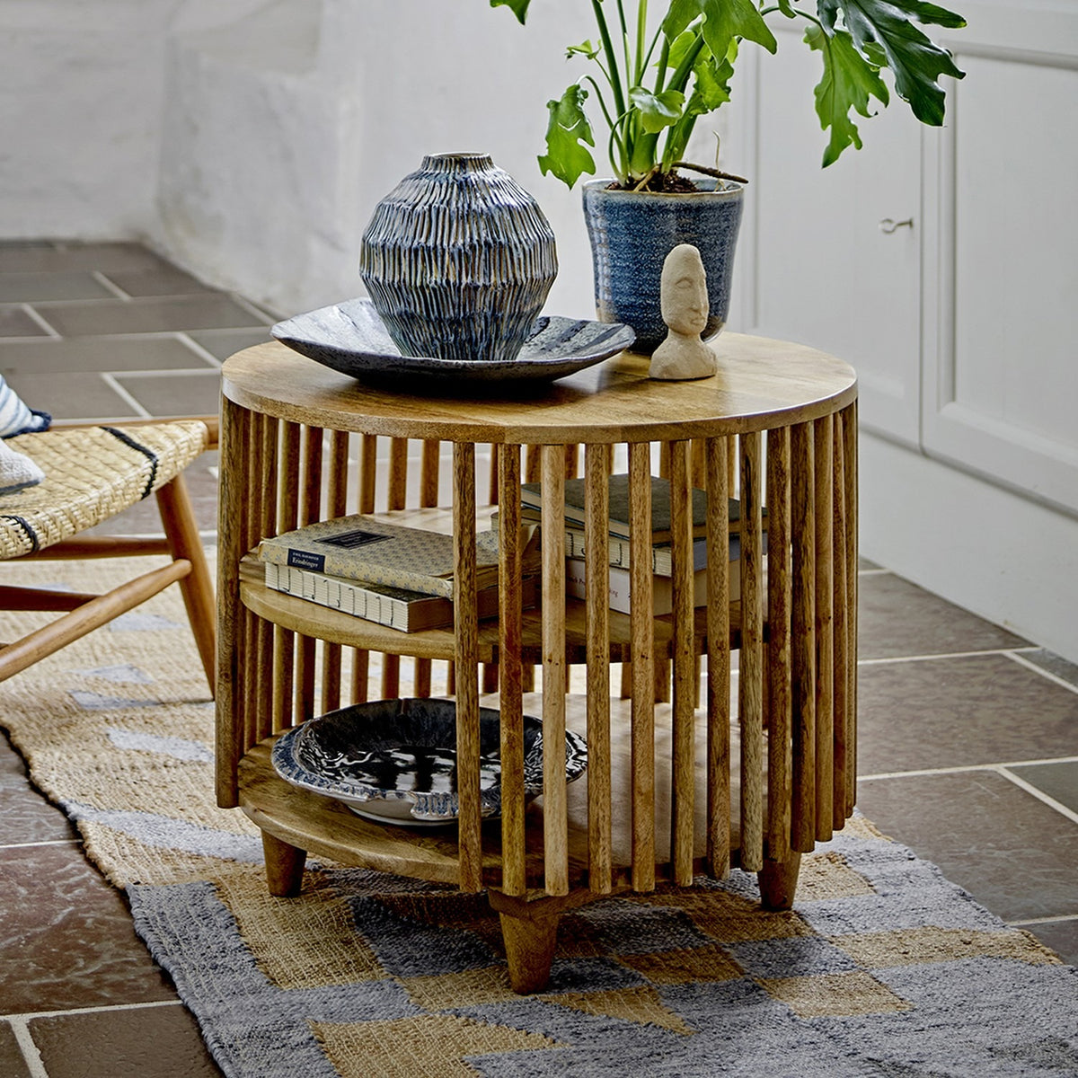 Sali Round Wooden Coffee Table - Brown