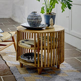 Sali Round Wooden Coffee Table - Brown