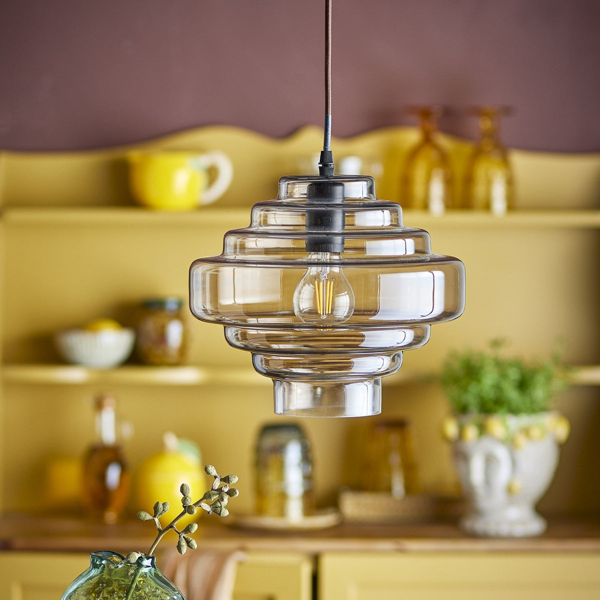 Ilua Glass Pendant Light - Brown