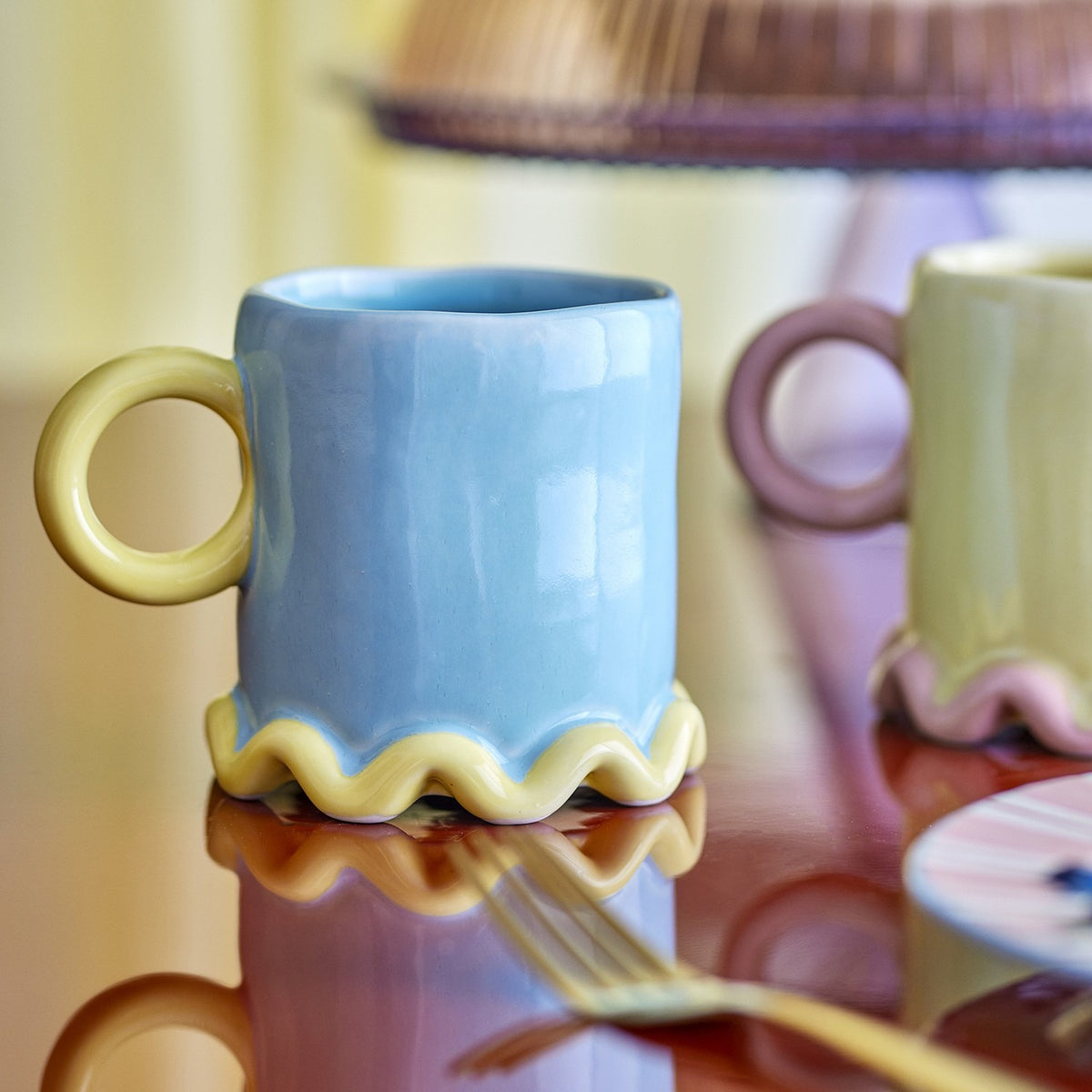 Polly Stoneware Mugs 350ml Set of 2 - Multi