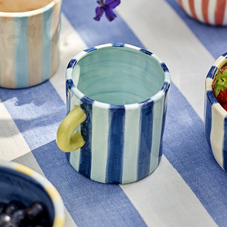Phoenix Striped Stoneware Mugs 250ml Set of 2 - Multi