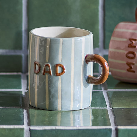 Cherish Striped Stoneware Mug 325ml - Blue