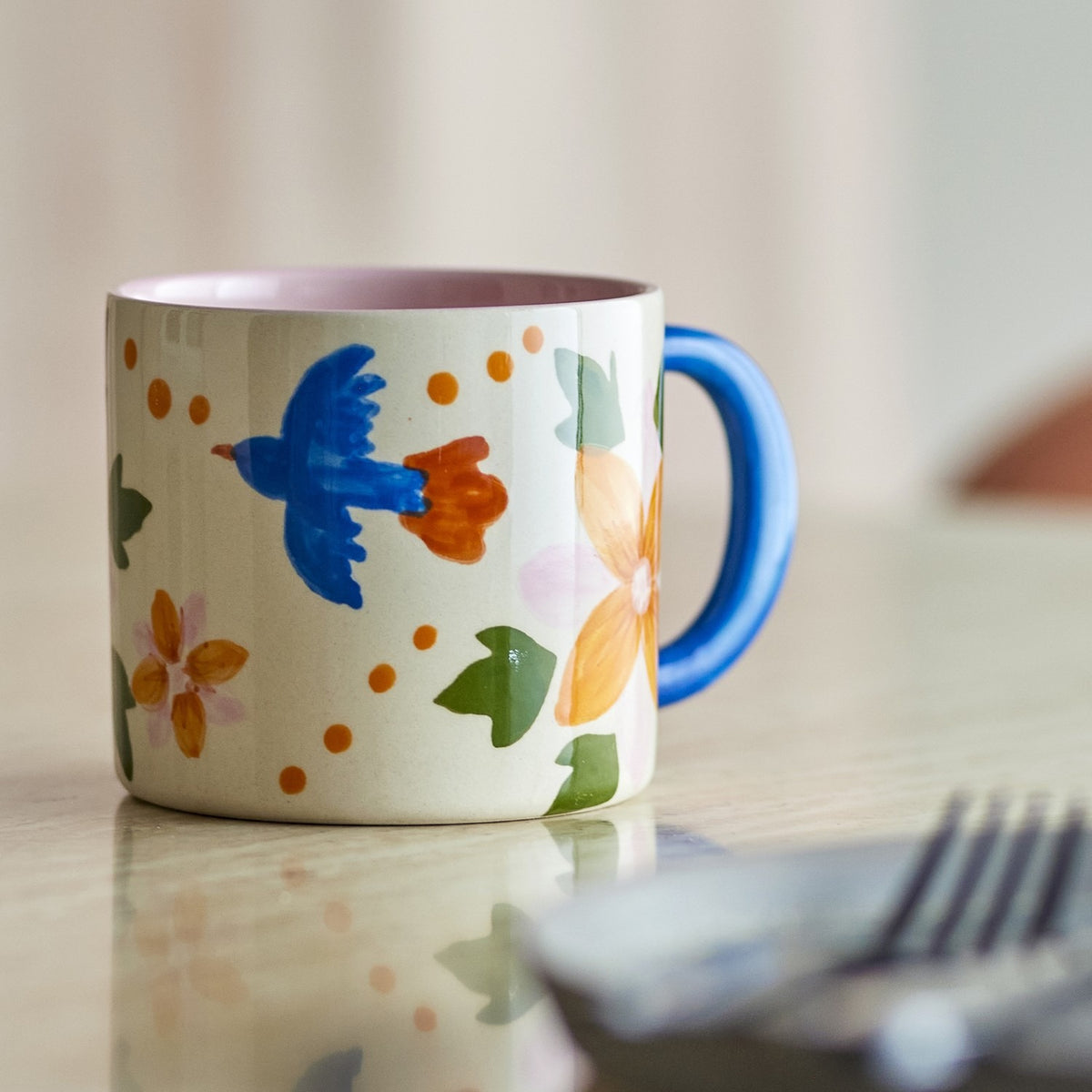 Maricala Stoneware Cups 300ml Set of 2 - Multi