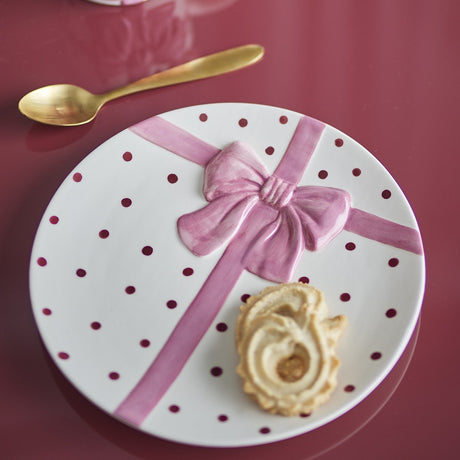 Bowie Dotted Stoneware Christmas Side Plates Set of 4 - Cream