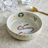 Mary Stoneware Christmas Bowls 16cm Set of 4 - Cream