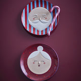 Granny Embossed Stoneware Christmas Plates Set of 2 - Red