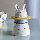Villja Rabbit Stoneware Storage Jar with Lid 490ml - Multi