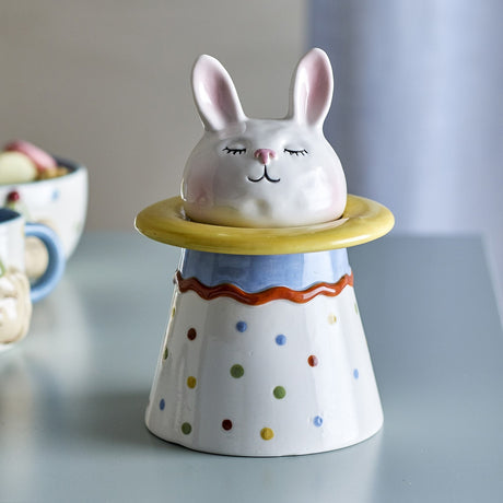 Villja Rabbit Stoneware Storage Jar with Lid 490ml - Multi