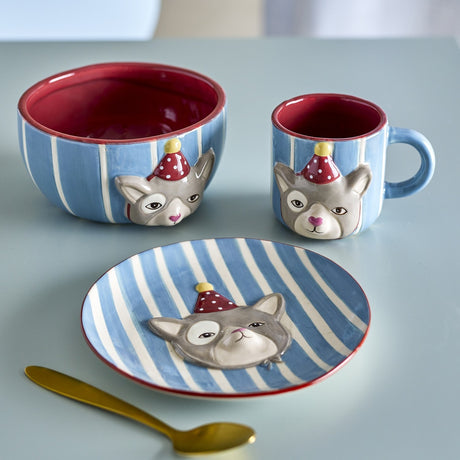 Party Striped Stoneware Kids Dinner Set of 3 - Multi
