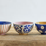 Eviaya Striped Stoneware Bowls 11.5cm Set of 3 - Multi