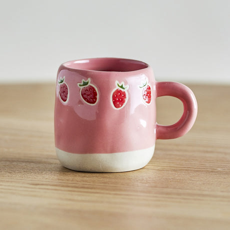 Millie Strawberry Stoneware Cup 110ml - Pink