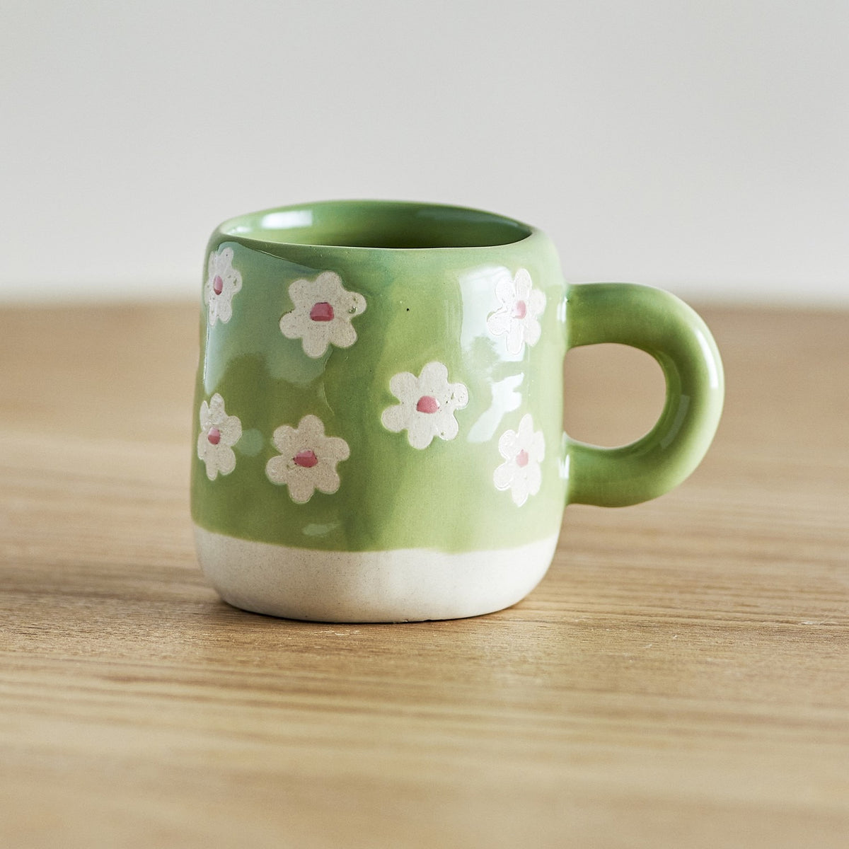 Millie Floral Stoneware Cup 110ml - Green
