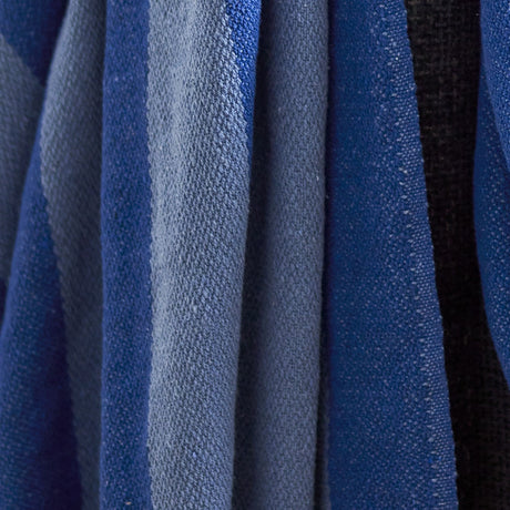 Frello Striped Cotton Throw - Blue