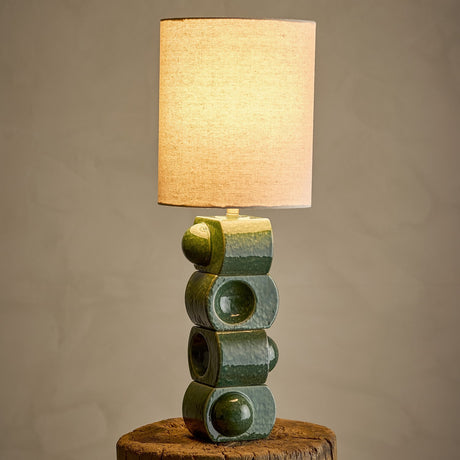 Brady Stoneware Table Lamp - Green