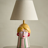 Miss Jody Striped Stoneware Table Lamp - Multi