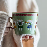 Peo Stoneware Christmas Mugs 300ml Set of 4 - Green