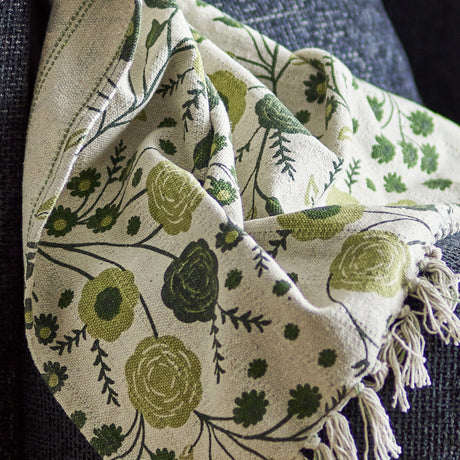 Eydis Floral Cotton Throw - Multi
