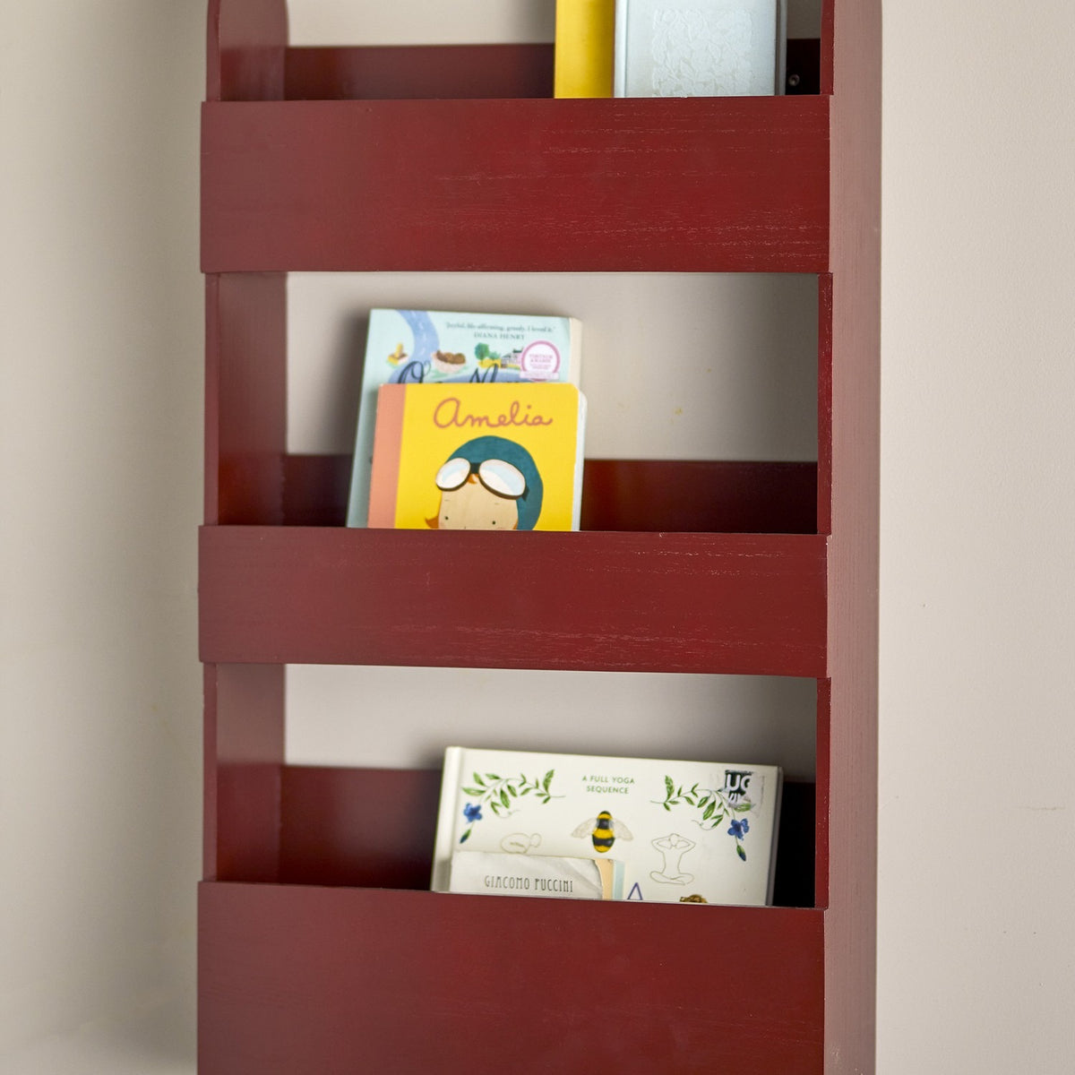 Moris Wooden Wall Shelf - Red