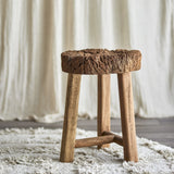 Delray Round Wooden Stool - Natural