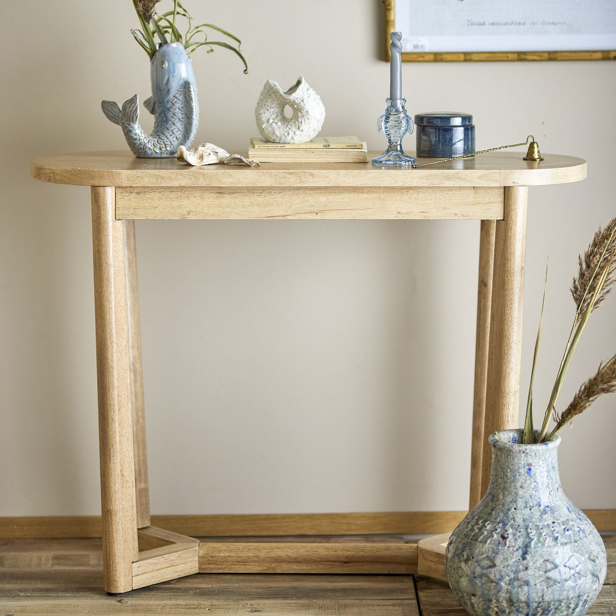 Serrone Wooden Console Table - Beige