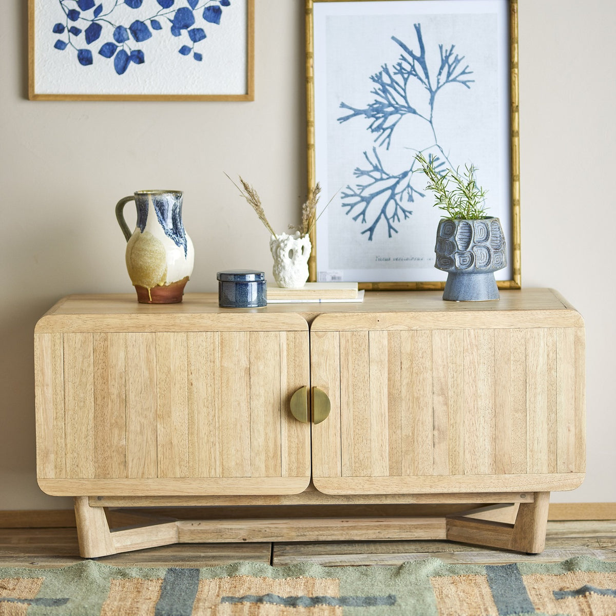 Serrone Wooden Cabinet - Beige