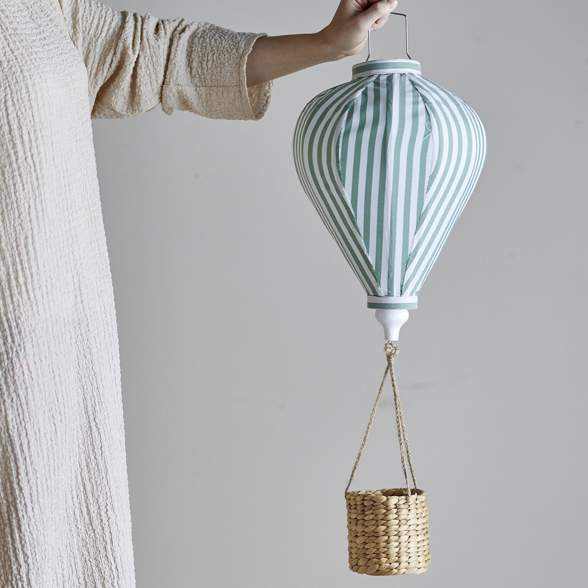Pomp Striped Baby Mobile - Green