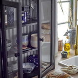 Hazem Striped Wooden Cabinet - Black