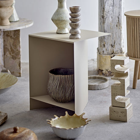 Tasha Iron Side Table - Beige