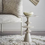 Samio Round Aluminium Side Table - Beige