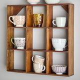Tilo Square Wooden Wall Shelf - Brown