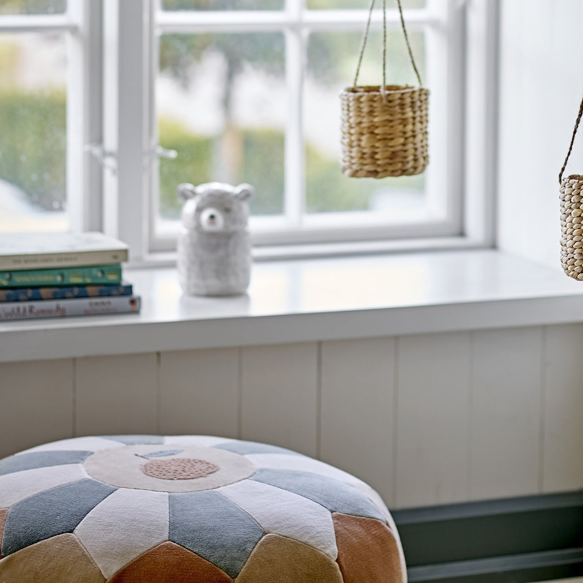 Agnes Round Cotton Pouffe - Multi