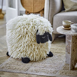 Dolly Sheep Wool Pouffe - Cream