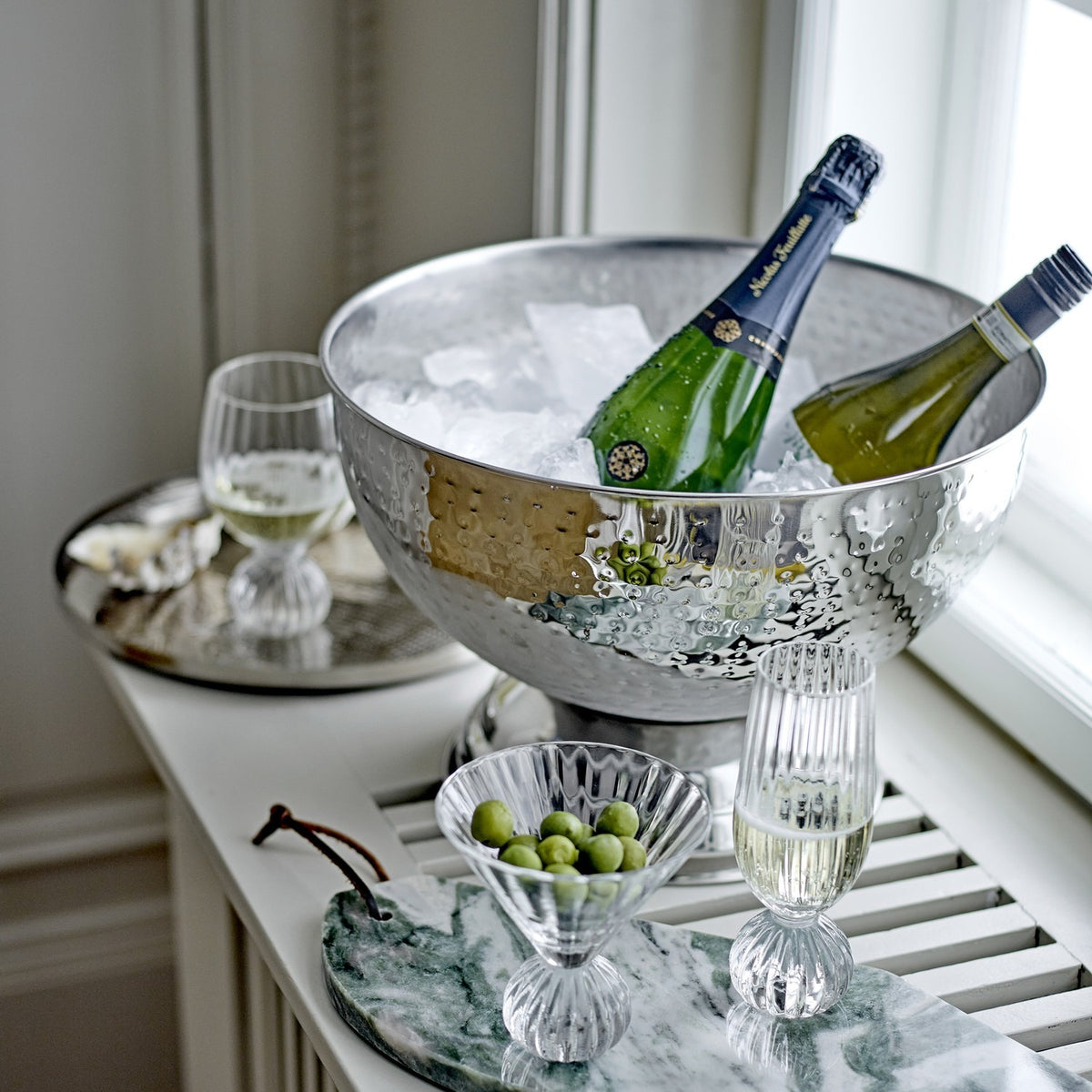 Kaluka Stainless Steel Champagne Bowl 37cm - Silver