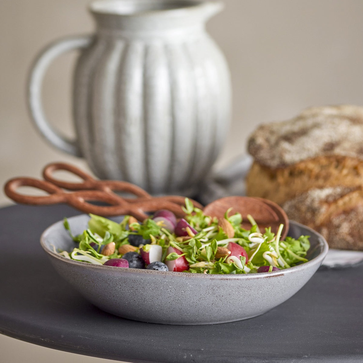 Sandrine Stoneware Deep Plate - Grey