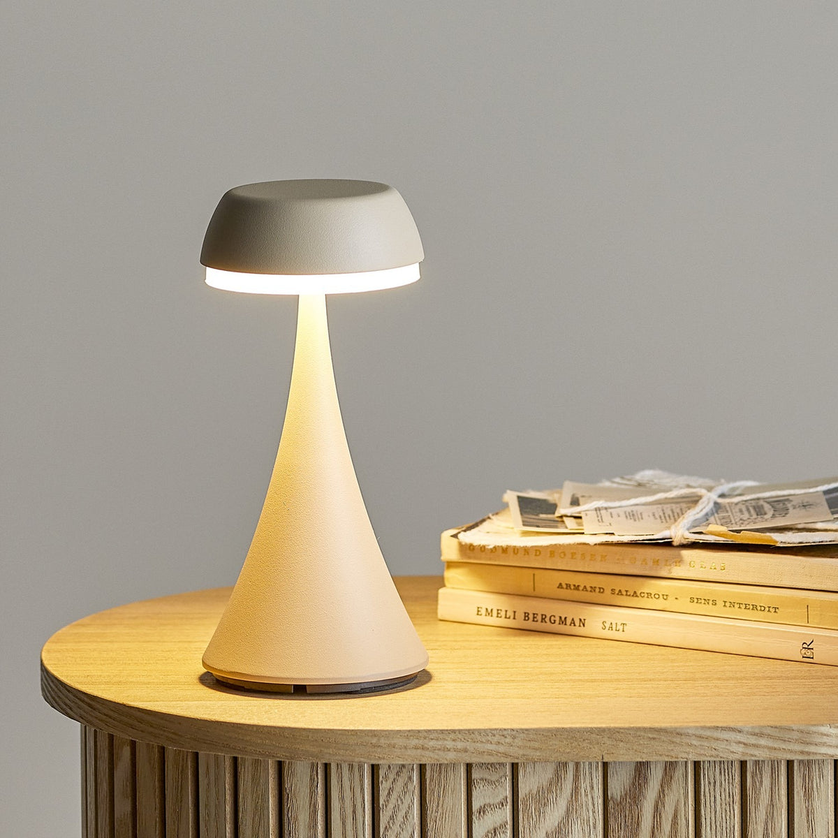 Pepple Aluminium Rechargeable Table Lamp - Beige