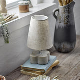 Foglio Resin Table Lamp with Linen Shade - Beige