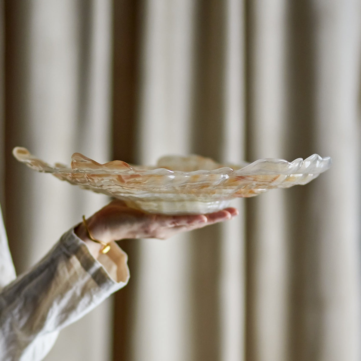 Asimi Glass Bowl 38cm - Champagne