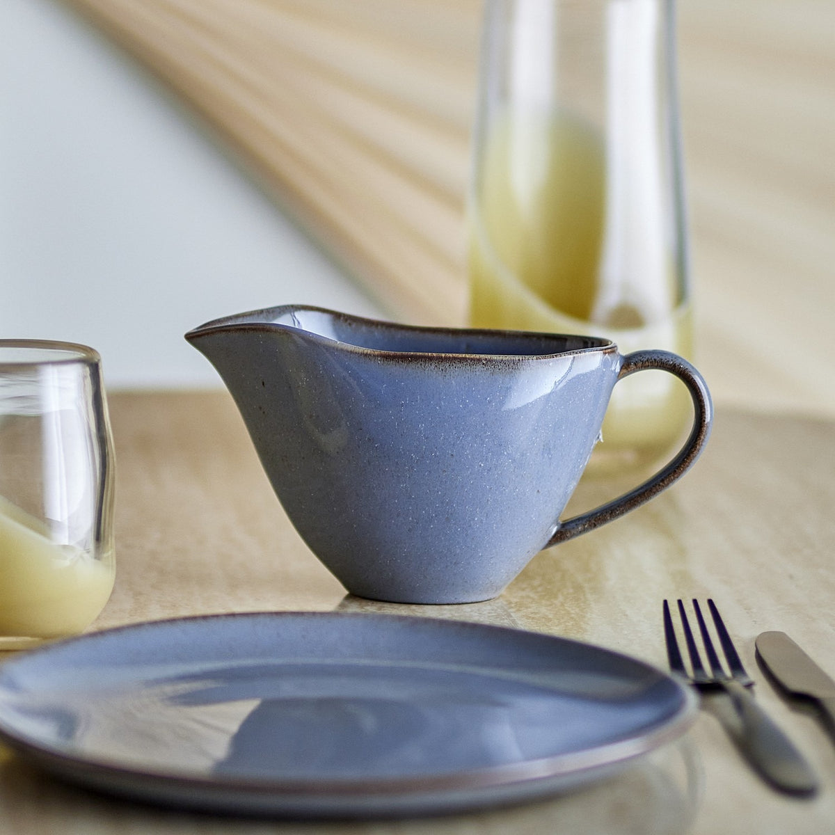 Sandrine Stoneware Gravy Boat - Grey