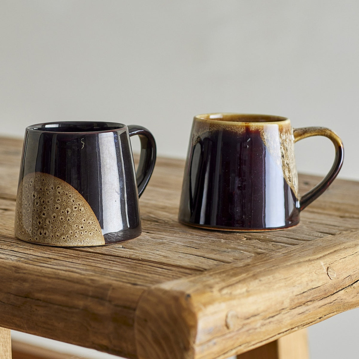 Rye Stoneware Mugs 300ml Set of 2 - Brown