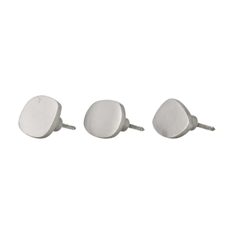 Ferri Aluminium Wall Hooks Set of 3 - Silver
