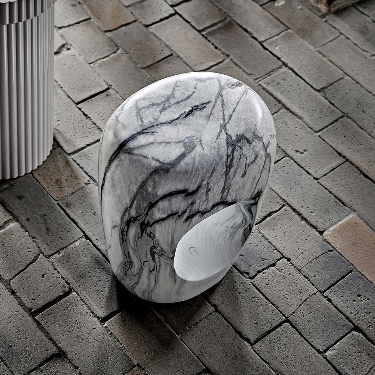 Bard Stoneware Side Table - White