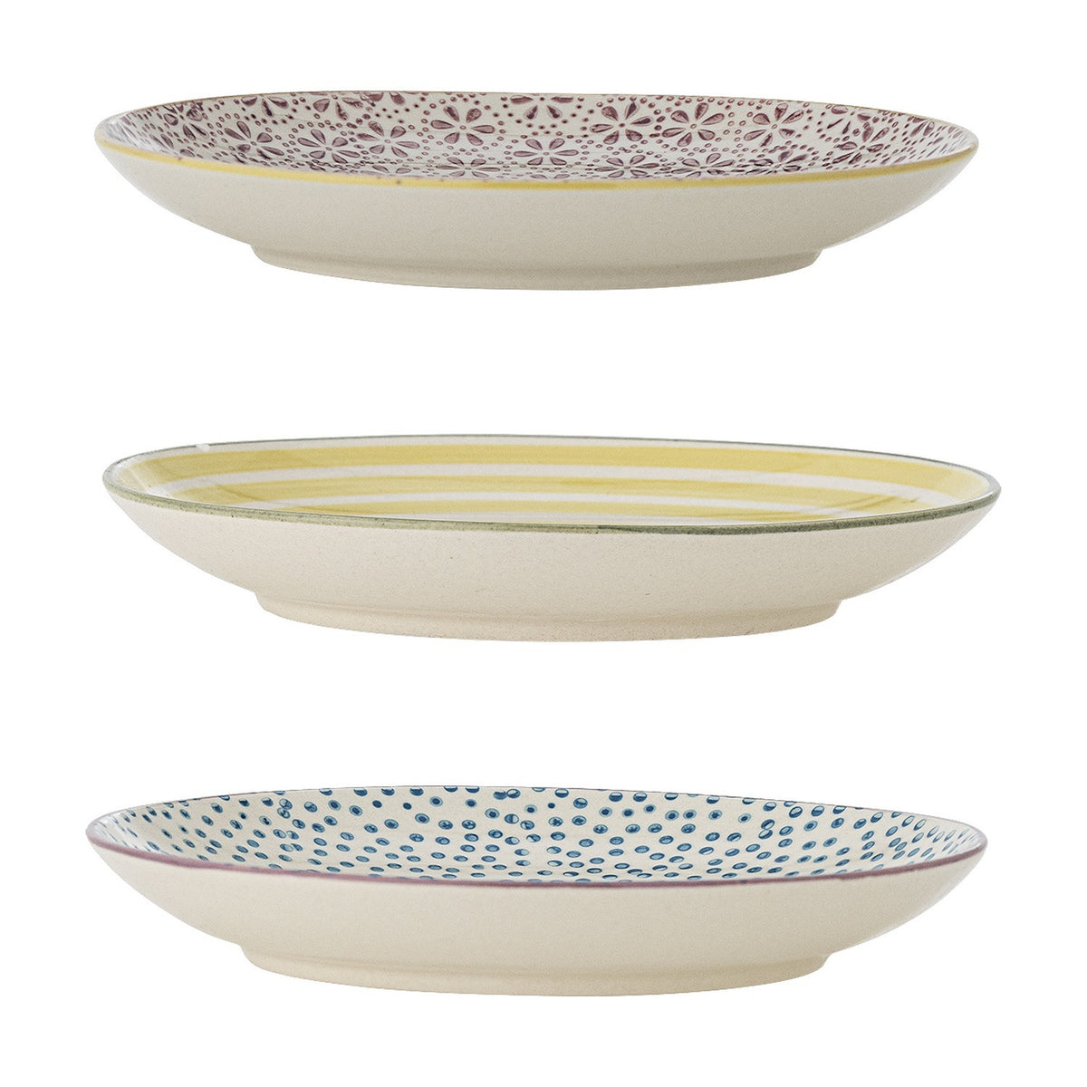 Patrizia Stoneware Plates Set of 3 - Multi