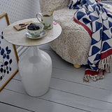 Lecco Round Iron Side Table - Cream