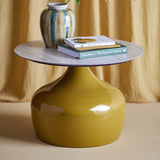Lecco Round Iron Coffee Table - Yellow