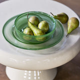 Amelie Marbled Glass Bowl 21.5cm - Green