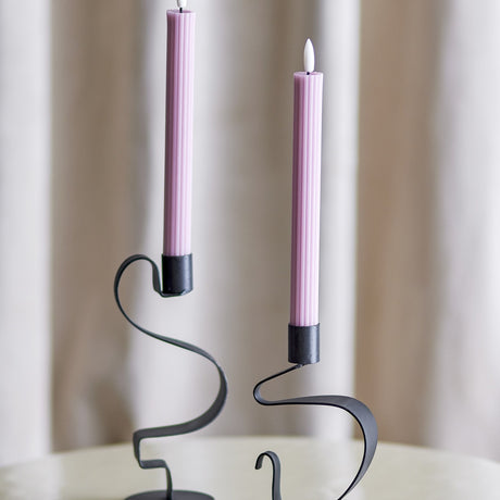 Ponza Ribbed LED Candles Pack of 2 - Pink
