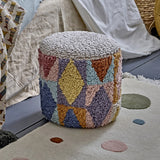 Miaki Geometric Cotton Pouffe - Multi